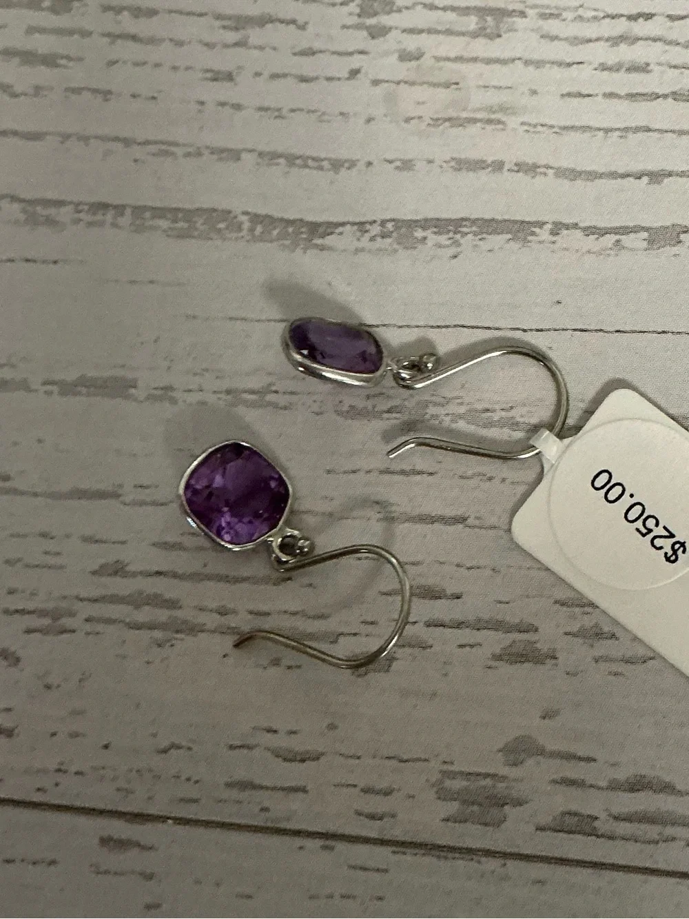 NWT Sterling Silver Amethyst Drop Earrings - 2 CTW
